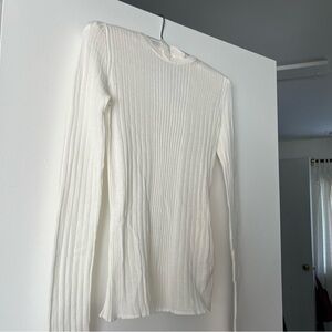 Calvin Klein Sheer Supima Cotton Long Sleeve Top
